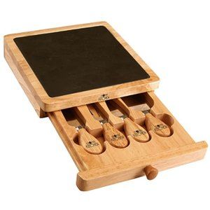Wooden Cutting Board Kitchen Cheese and Knife Set